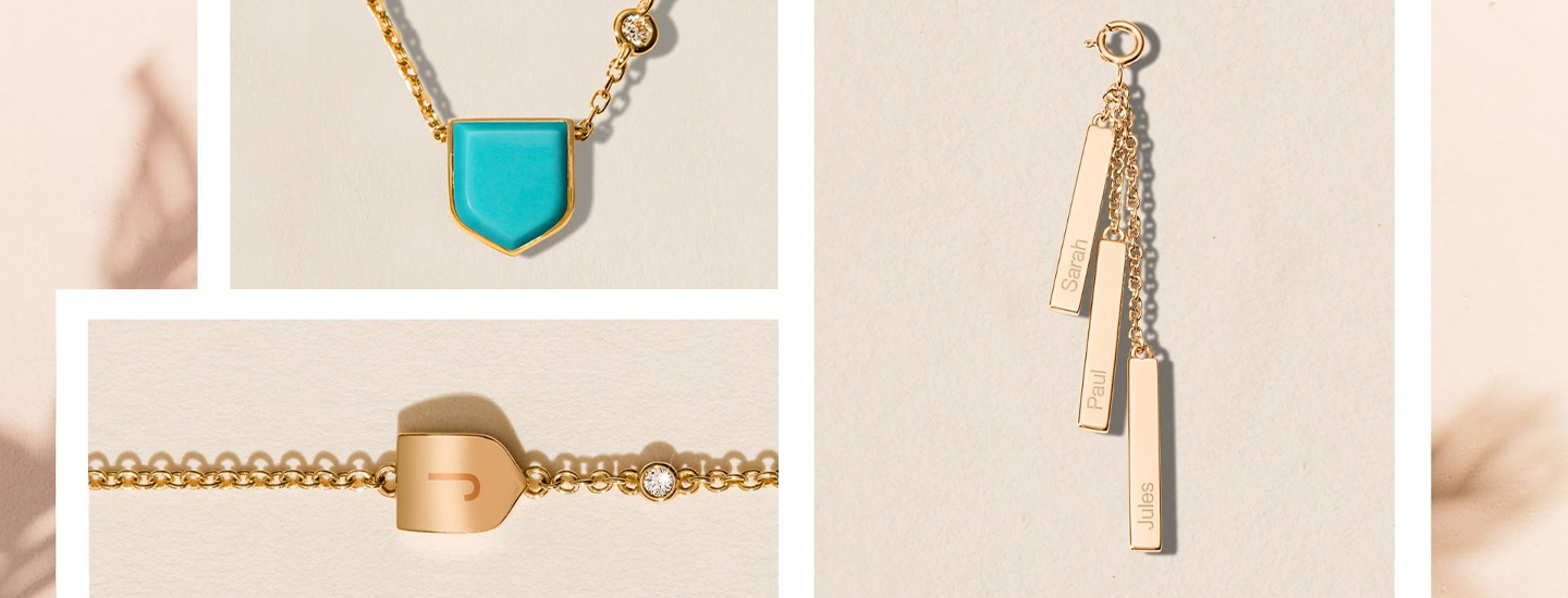 Collection de bijoux en or personnalisables
