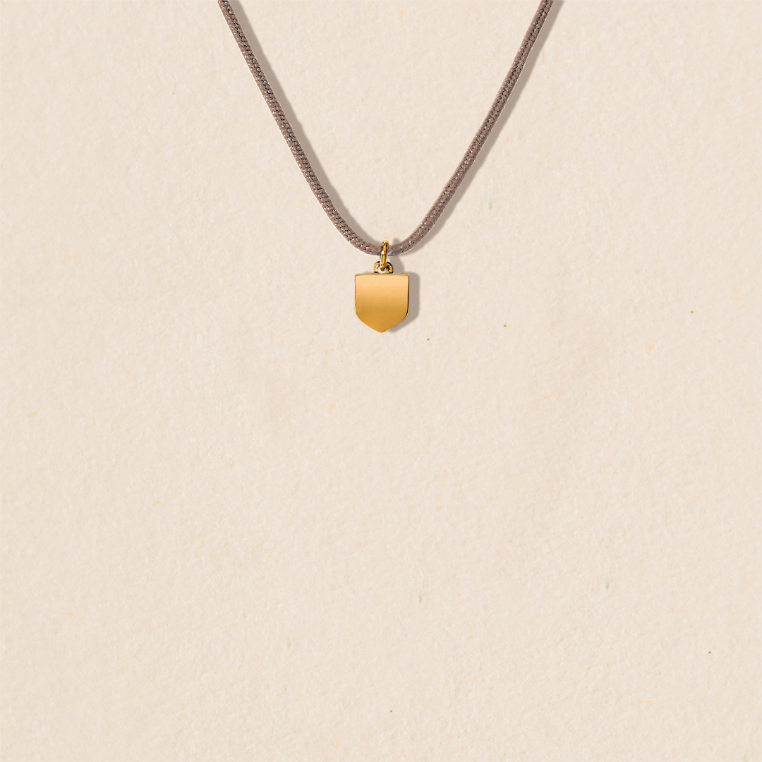 Collier Blason d'Or sur cordon personnalisable
