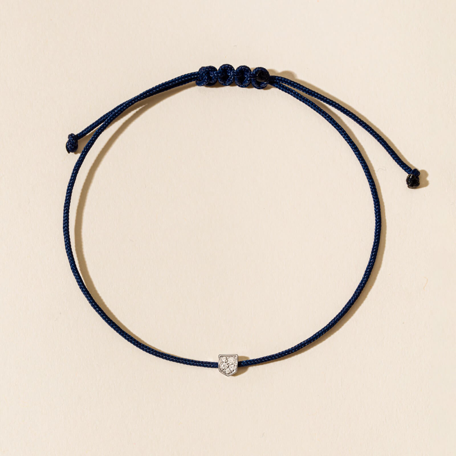 Bracelet cordon personnalisable - mini blason pavé diamants