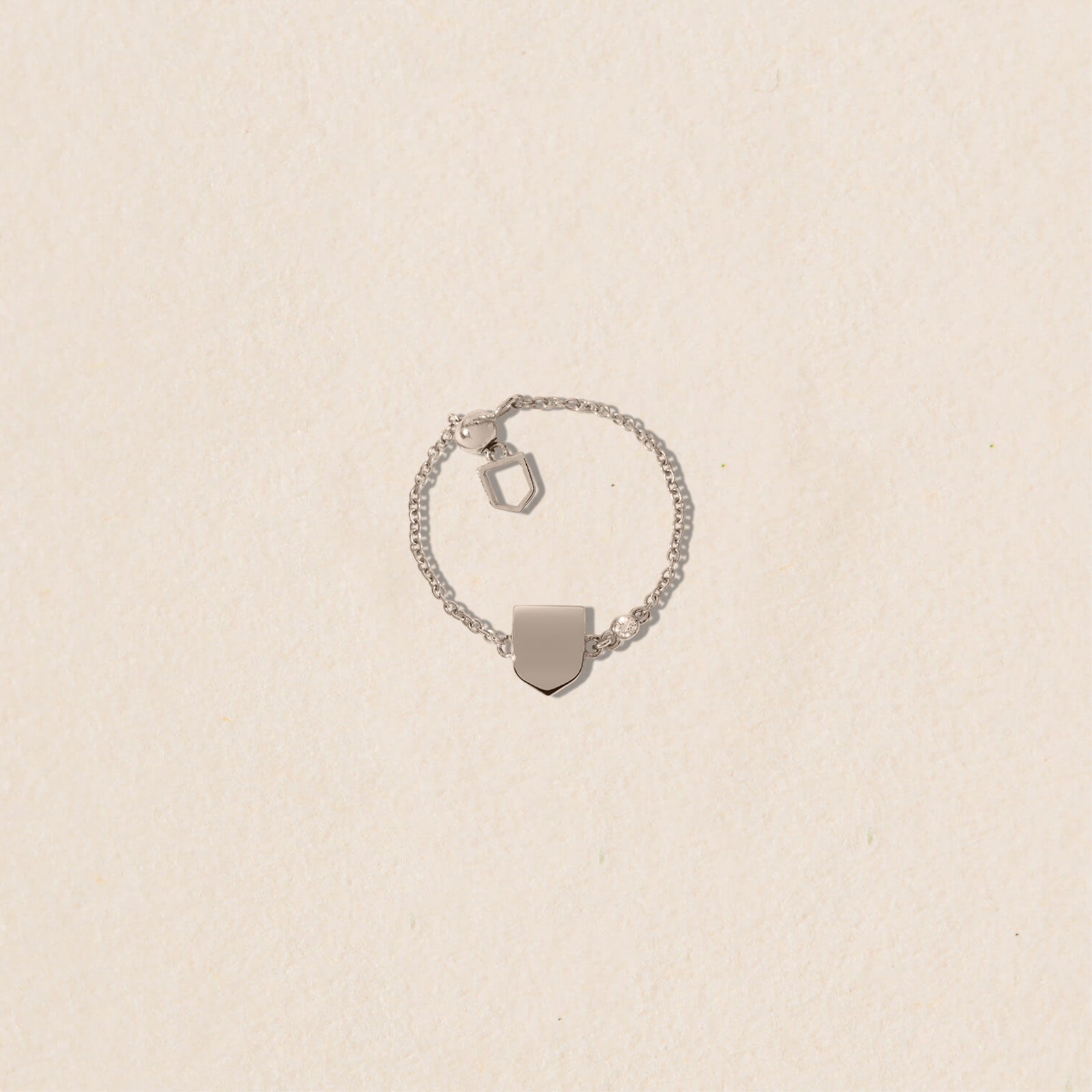 Bague Blason d'Or sur chaîne ajustable personnalisable