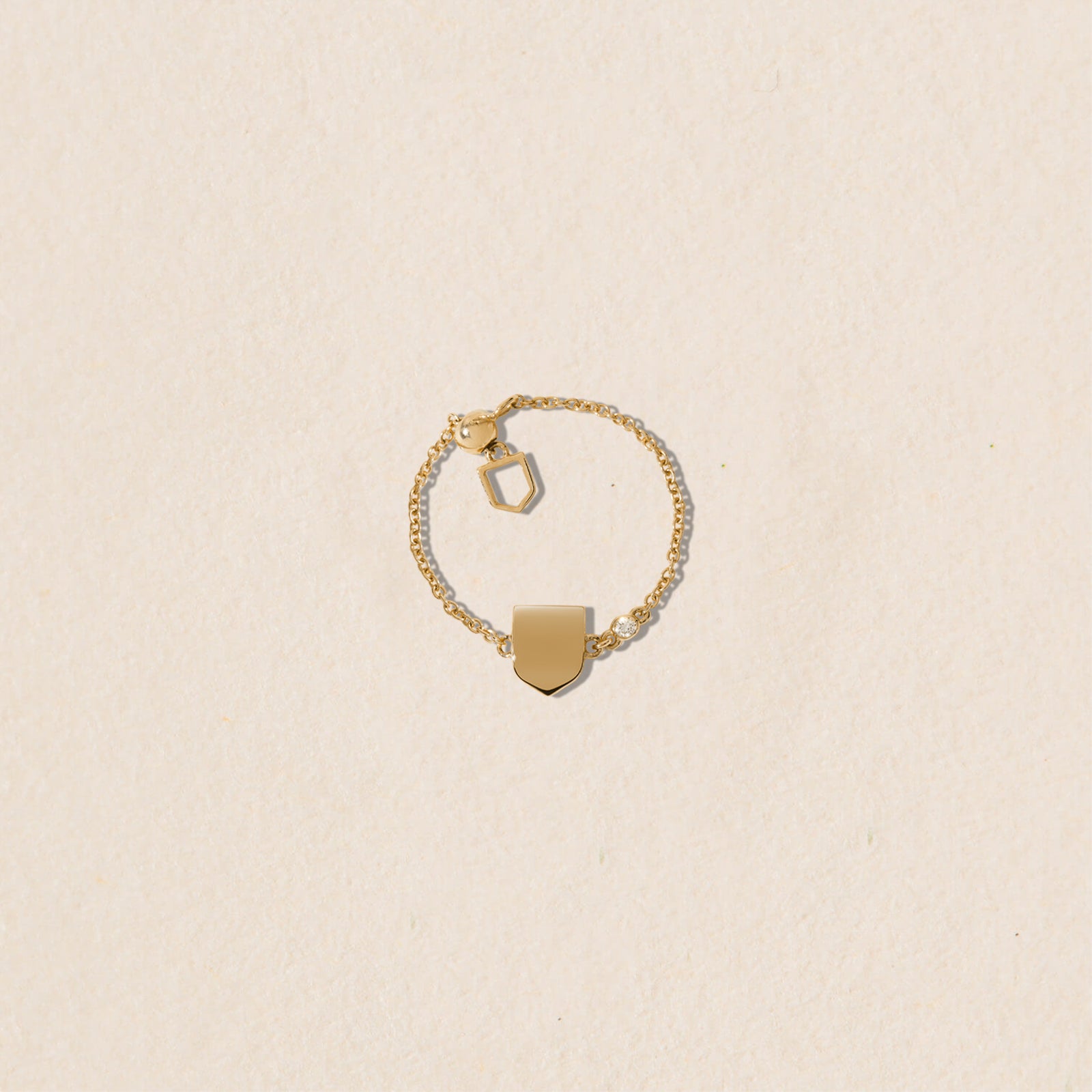 Bague Blason d'Or sur chaîne ajustable personnalisable
