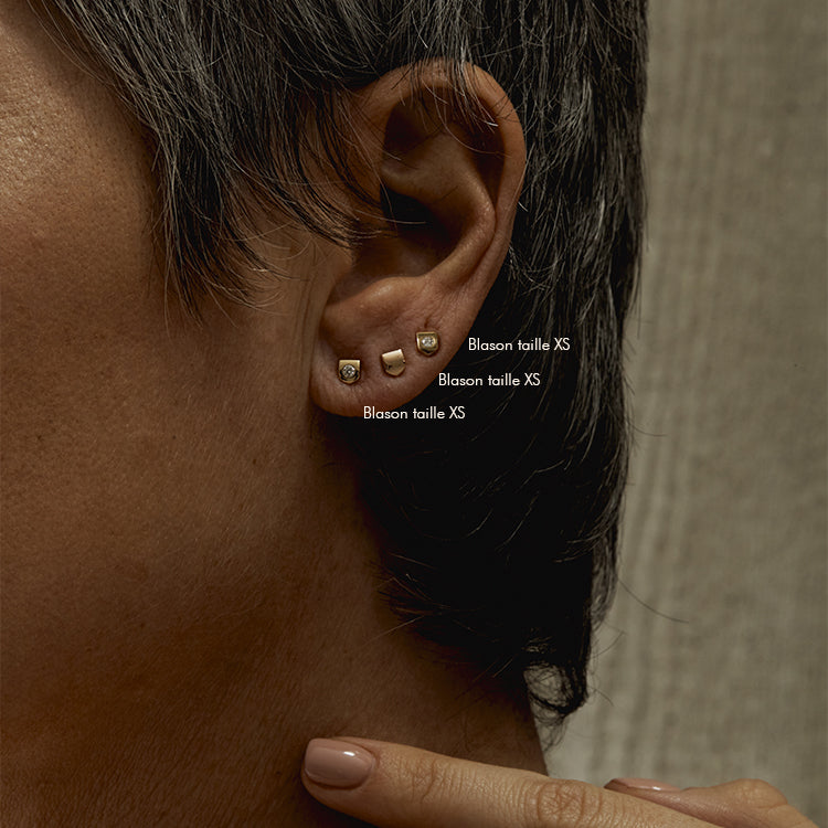 Puce d'oreille Blason d'Or personnalisable