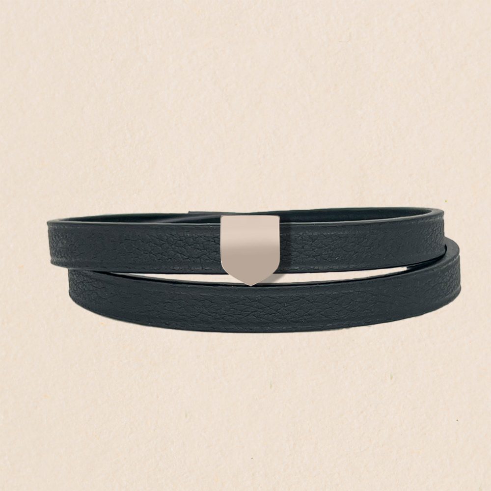 Bracelet cuir double tours personnalisable
