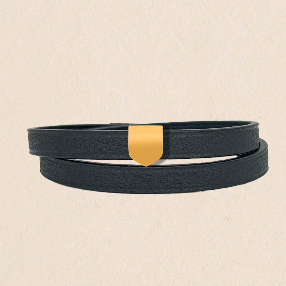 Bracelet cuir double tours personnalisable