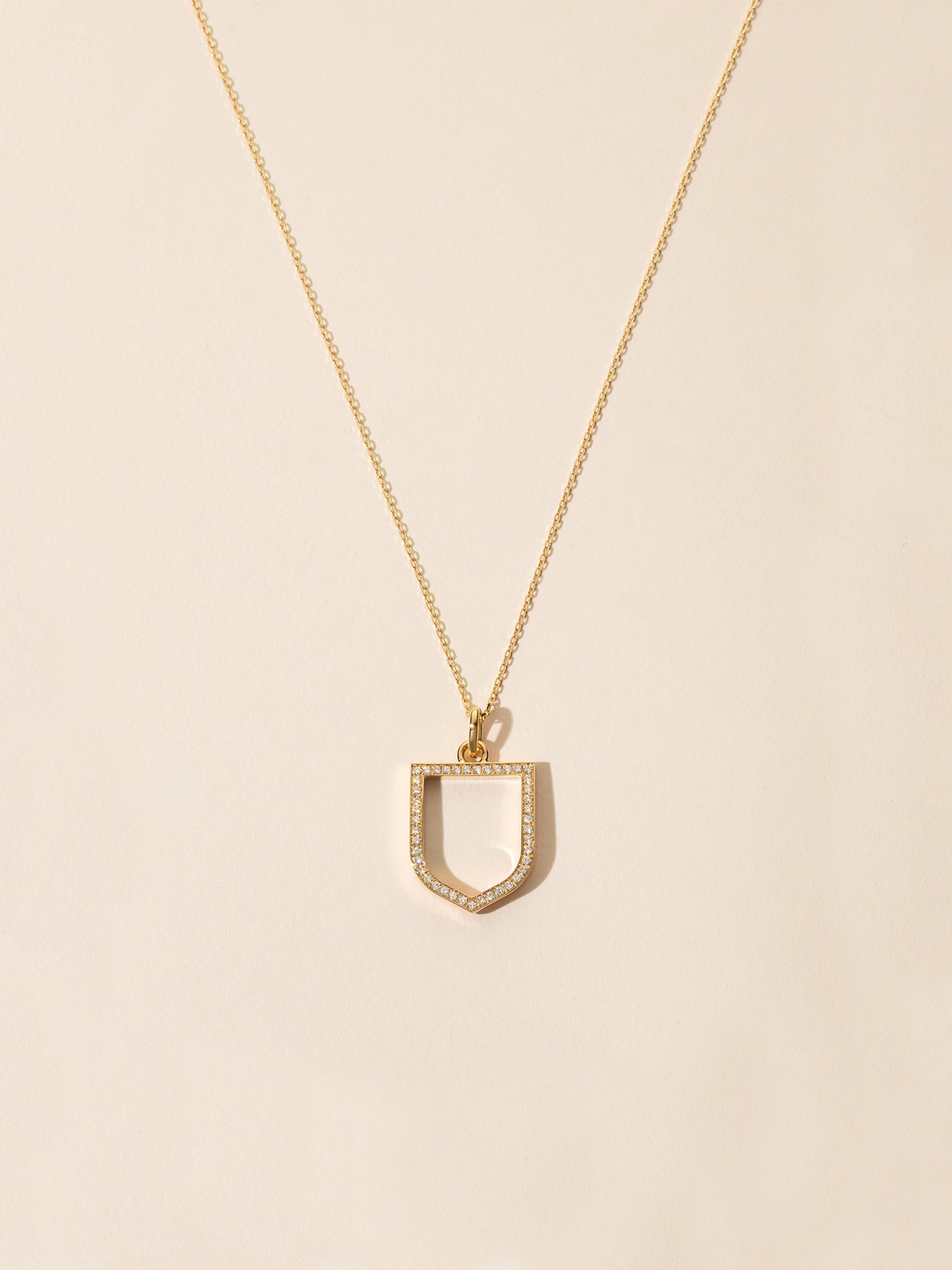 Collier chaine - blason frame XL pavé diamants