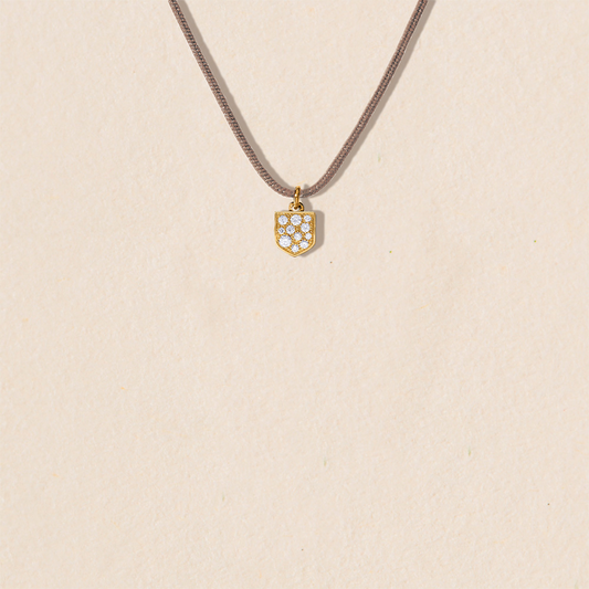 Collier Cordon AGATHA Avec Médaillon Pavé De Strass - Longueur 70 Cm - Occasion