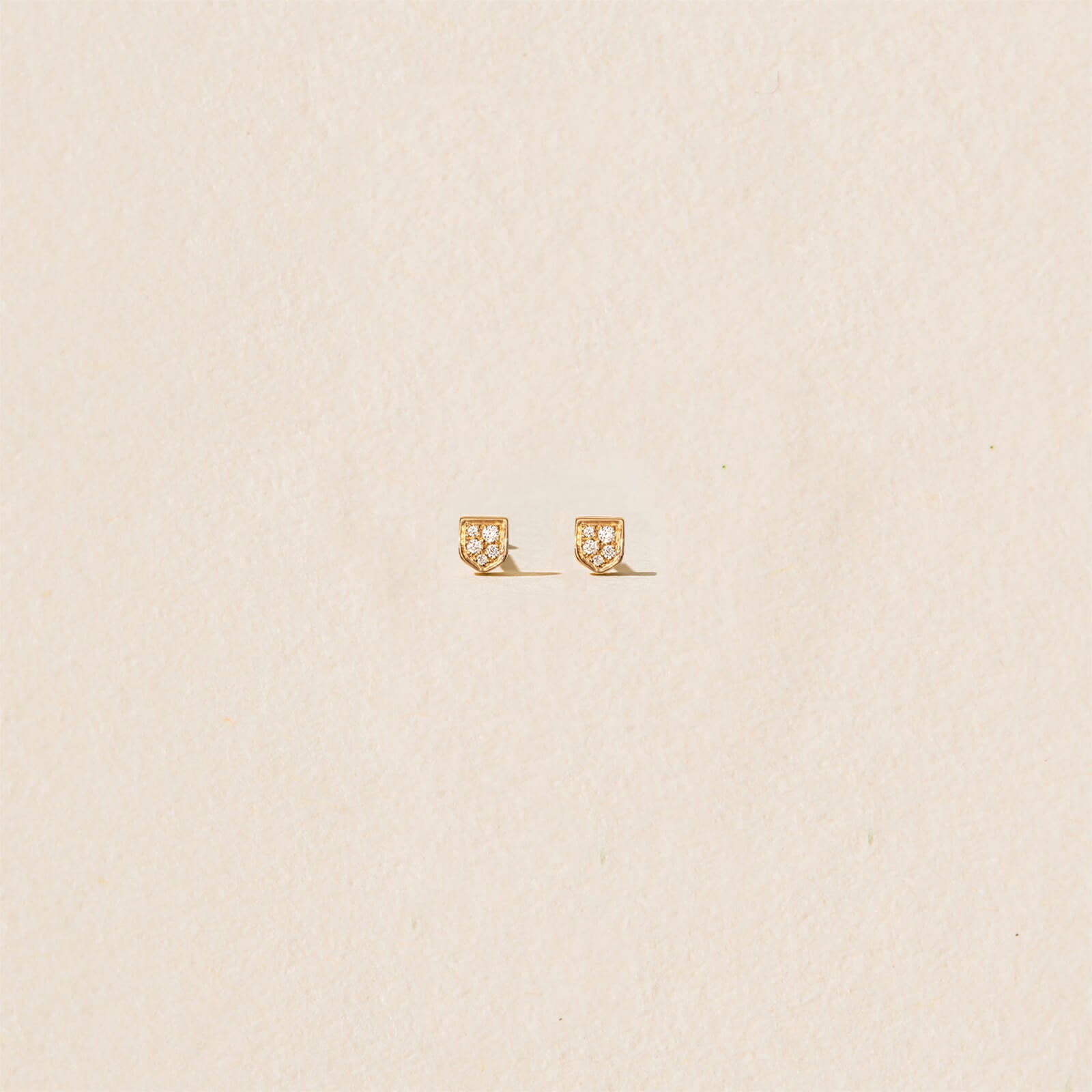 Duo Puce d'oreille personnalisable - mini blason pavé diamants