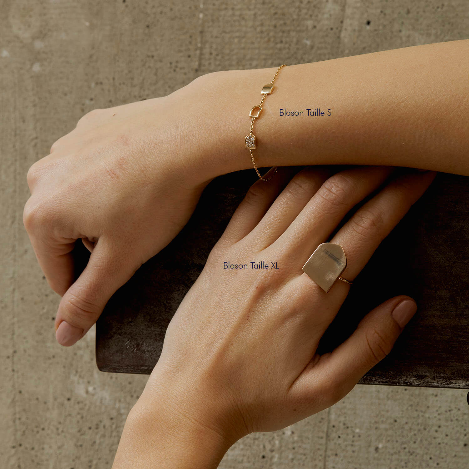 Bracelet chaine personnalisable - triple Blasons