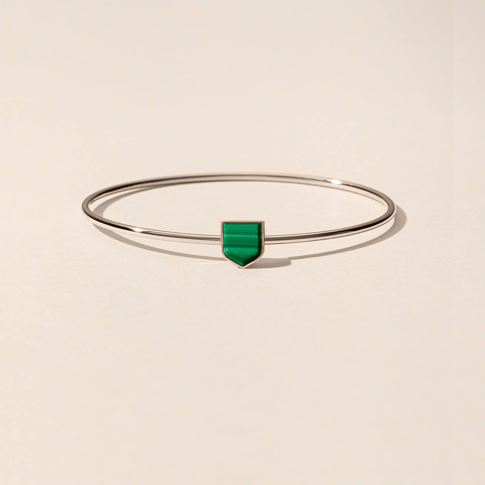 Jonc Blason d'or pavé malachite - Taille M