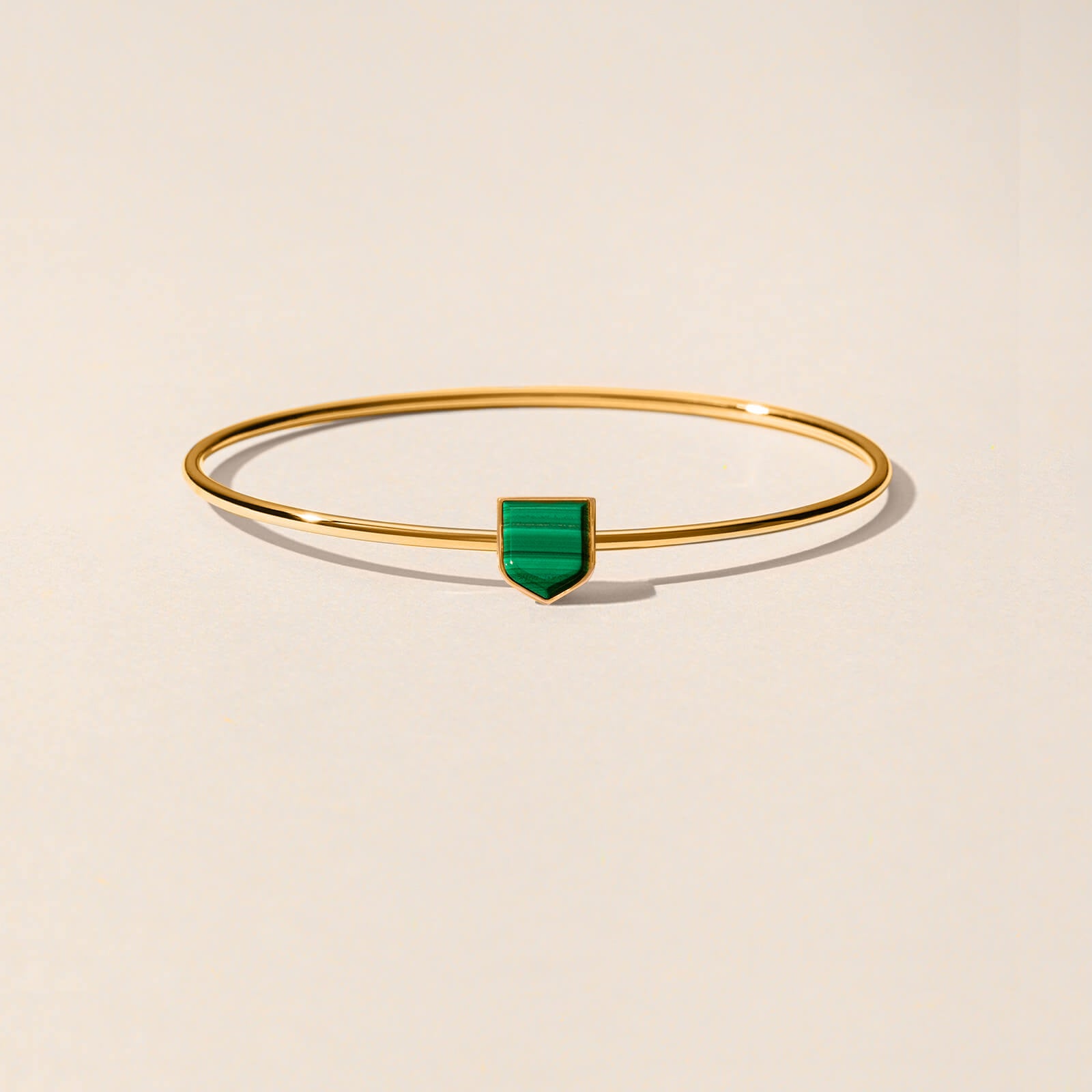 Jonc Blason d'or pavé malachite - Taille M