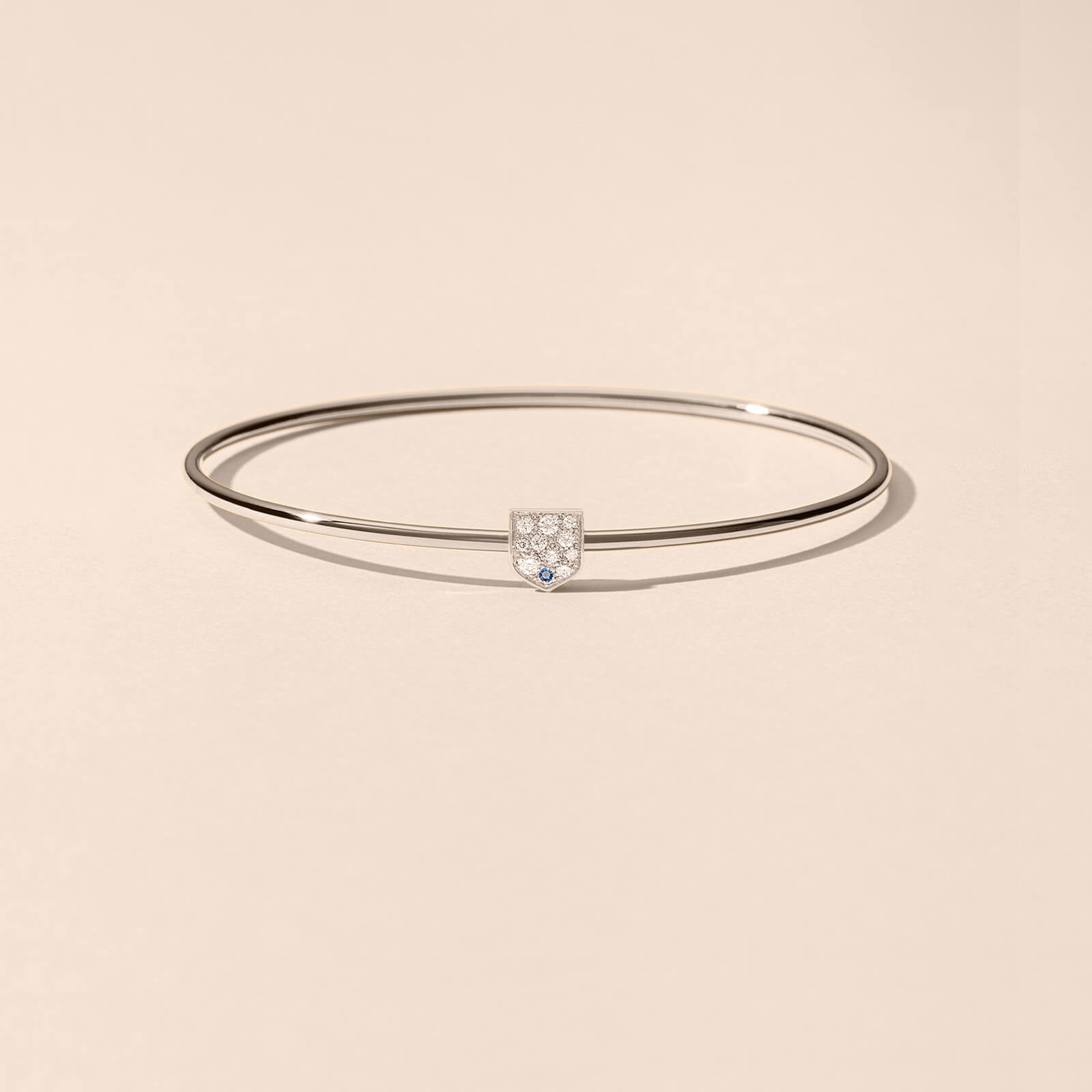 Jonc Blason d'Or pavé diamants et saphir