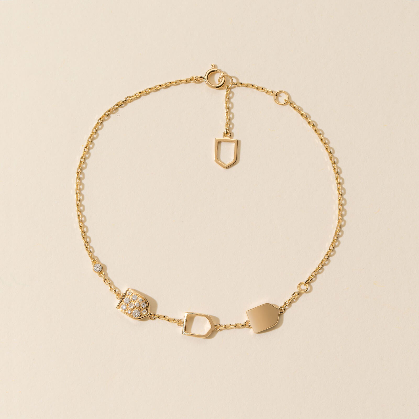 Bracelet chaine personnalisable - triple Blasons