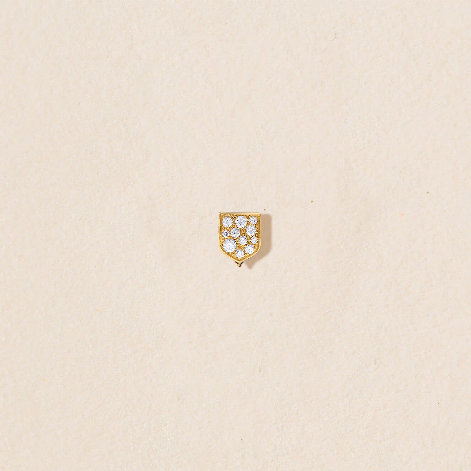 Clip amovible blason d'or pavé diamants - taille M