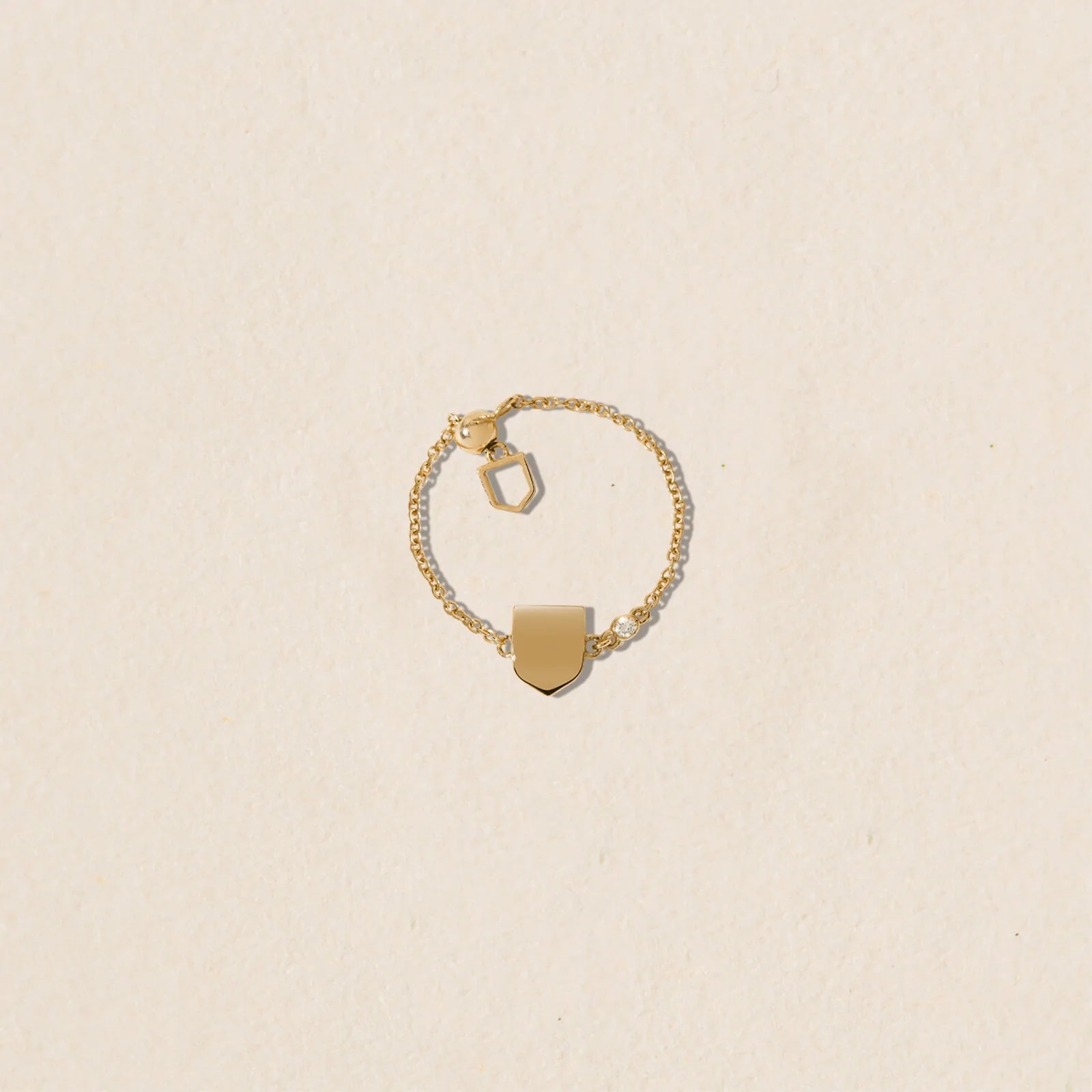 Bague chaine ajustable et personnalisable - blason S