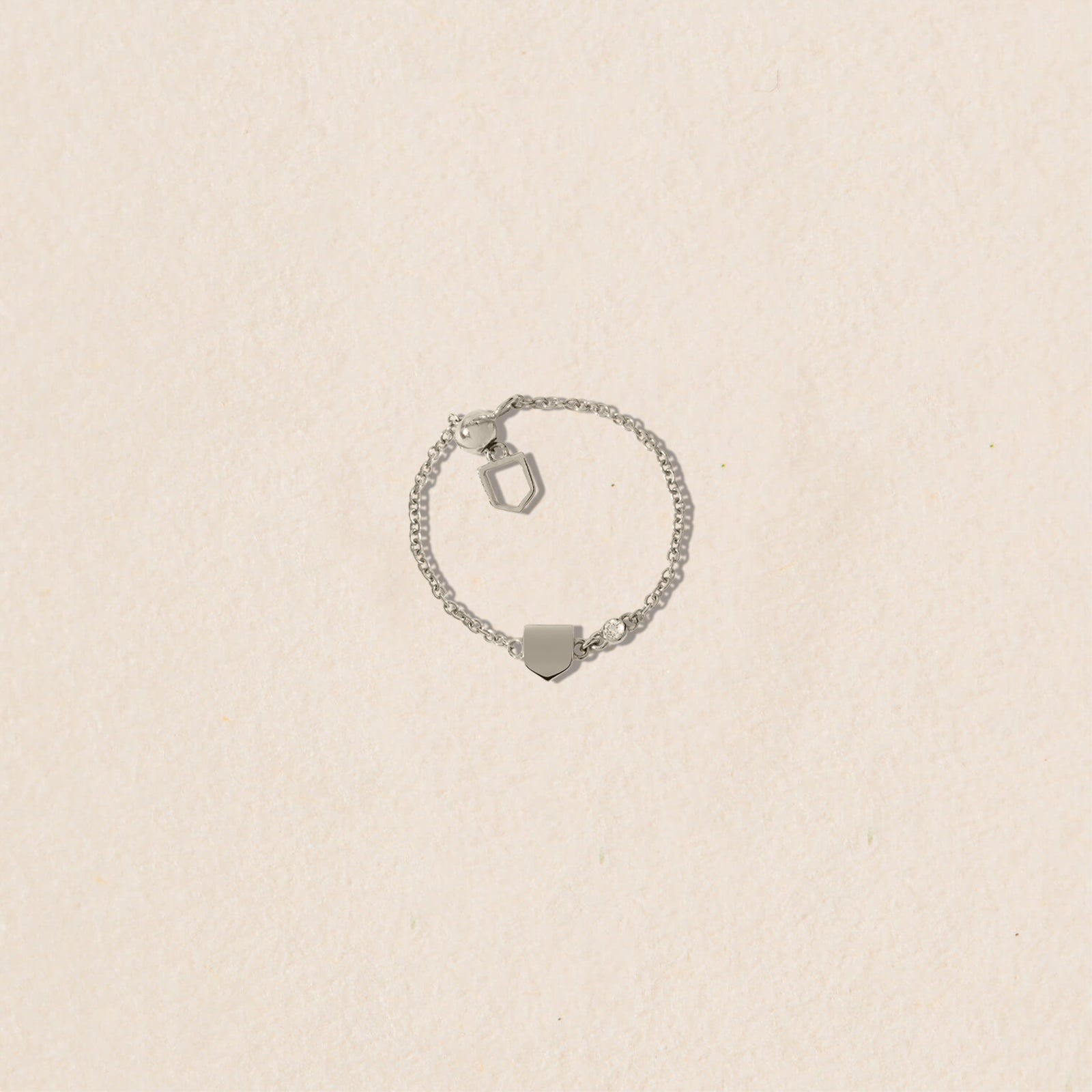 Bague chaine ajustable et personnalisable - blason XS