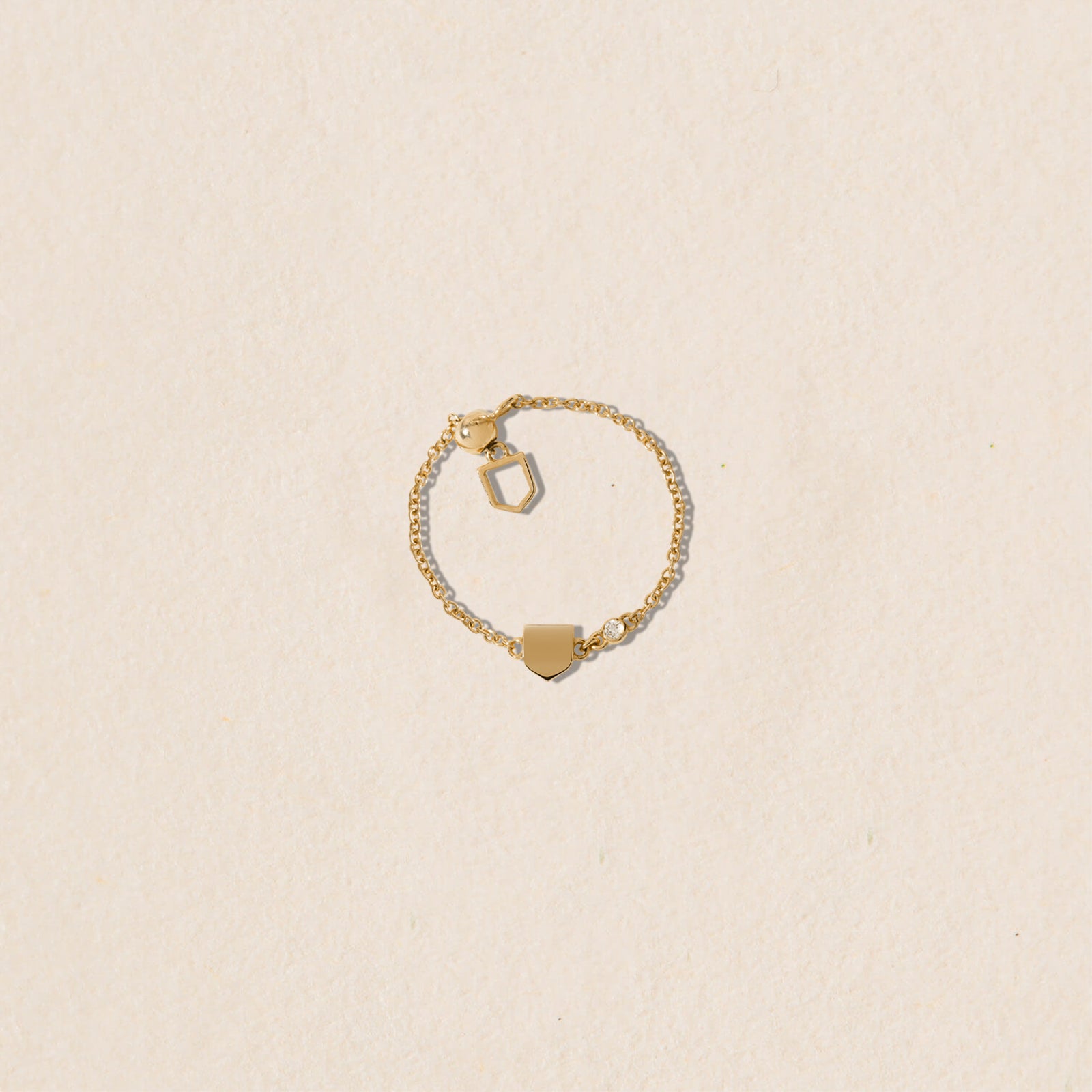 Bague chaine ajustable et personnalisable - blason XS